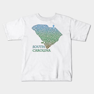 State of South Carolina Colorful Maze Kids T-Shirt